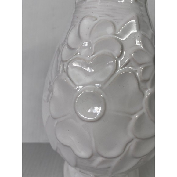 Bay W. Germany Vintage White Floral Ceramic Pitcher 12" - Picture 2 of 5